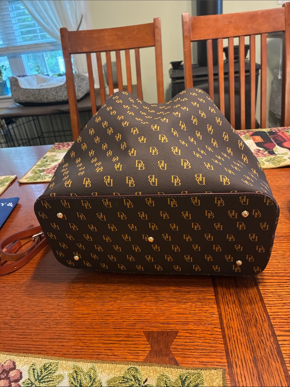Dooney & Bourke Black and Brown Logo Satchel The Gretta Brenna. - Picture 11 of 11